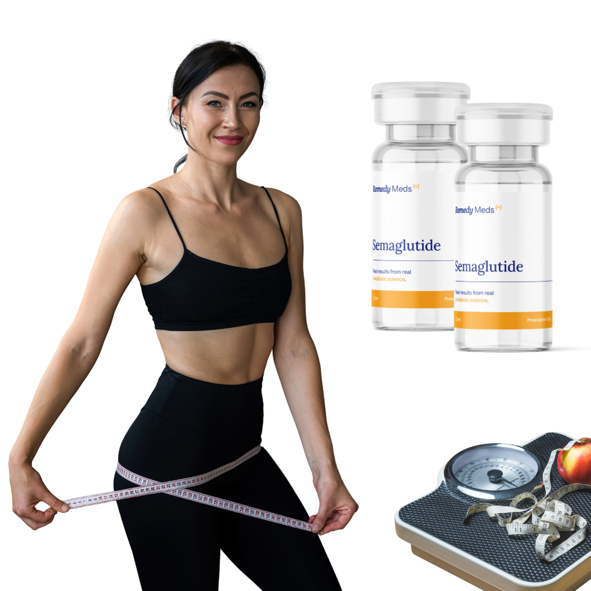 Woman holding weight loss products